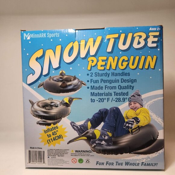 NEW 45" Snow Tube Inflatable Pool Penguin Sled Outdoor sports 2 sturdy handles H - Picture 4 of 10